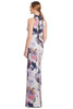 Back view of Alexander by Daymor 3201 toasted almond multi floral satin mother of the bride dress with back slit