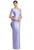Front view of Alexander by Daymor 3202 ice Mikado mother of the bride dress with short sleeves