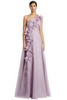 Front view of Alexander by Daymor 3209 lilac organza mother of the bride dress with flowing A-line skirt