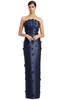 Front view of Alexander by Daymor 3220 navy Mikado mother of the bride dress with column silhouette
