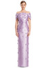 Front view of Alexander by Daymor 3220 lilac Mikado mother of the bride dress with detachable wrap