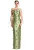 Front view of Alexander by Daymor 3220 olive strapless Mikado mother of the bride dress