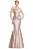 Front view of Alexander by Daymor 3222 silver peony fitted Mikado mother of the bride dress