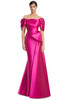 Front view of Alexander by Daymor 3222 passion Mikado mother of the bride dress with detachable wrap