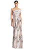 Front view of Alexander by Daymor 3223 quartz multi metallic brocade mother of the bride dress with side panel