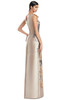 Side view of Alexander by Daymor 3238 wheat multi satin twill mother of the bride dress with covered buttons