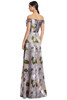 Back view of Alexander by Daymor 3247 nickel multi floral satin mother of the bride dress with covered buttons