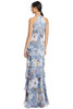 Back view of Alexander by Daymor 3268 delphi blue multi floral chiffon mother of the bride gown with tiered skirt