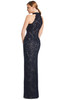 Back view of Alexander by Daymor 3277 dark navy lace mother of the bride gown with halter back
