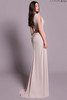 Side back view of Tarik Ediz Opium gown with V-back
