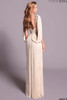 Back view of Tarik Ediz Dora pleated evening gown with open back