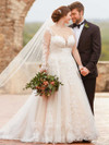 White A-line plus size wedding gown Essense D2433