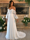 Off The Shoulder Long Sleeves Stella York Wedding Gown 7497