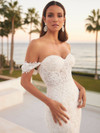 Fit & Flare Lace Floral Appliqués Pronovias Wedding Gown Zuri