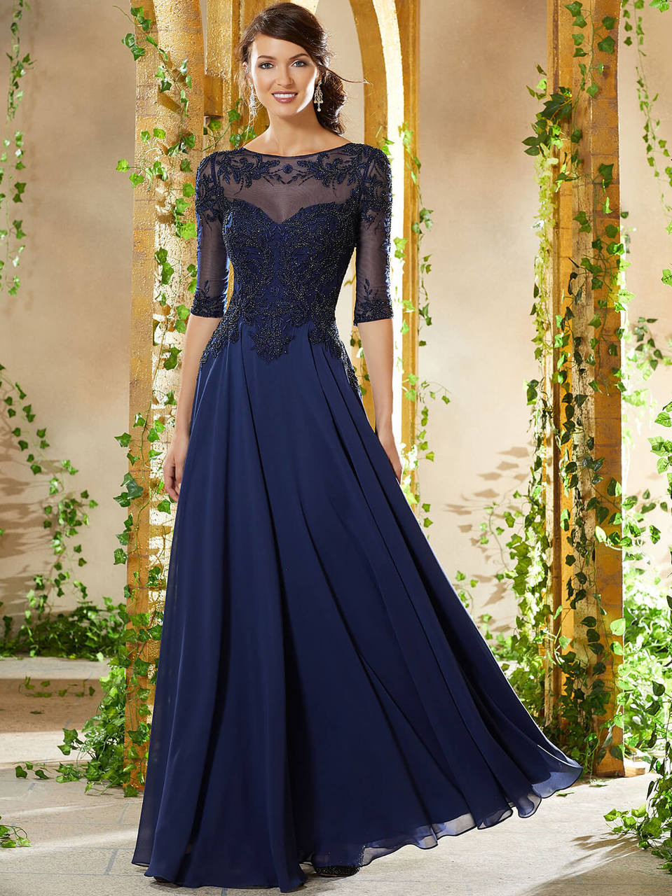 mori mori☆ネイビーM Mori Lee Mother of the Bride Dress 71908 | Dimitra Designs