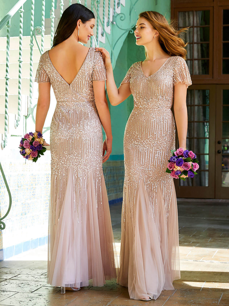 Blue Luxury Dubai Design V-Neck Wedding Dresses 2023 Sequin Sparkle  Sleeveless High-end Wedding Gown Real Photo - AliExpress