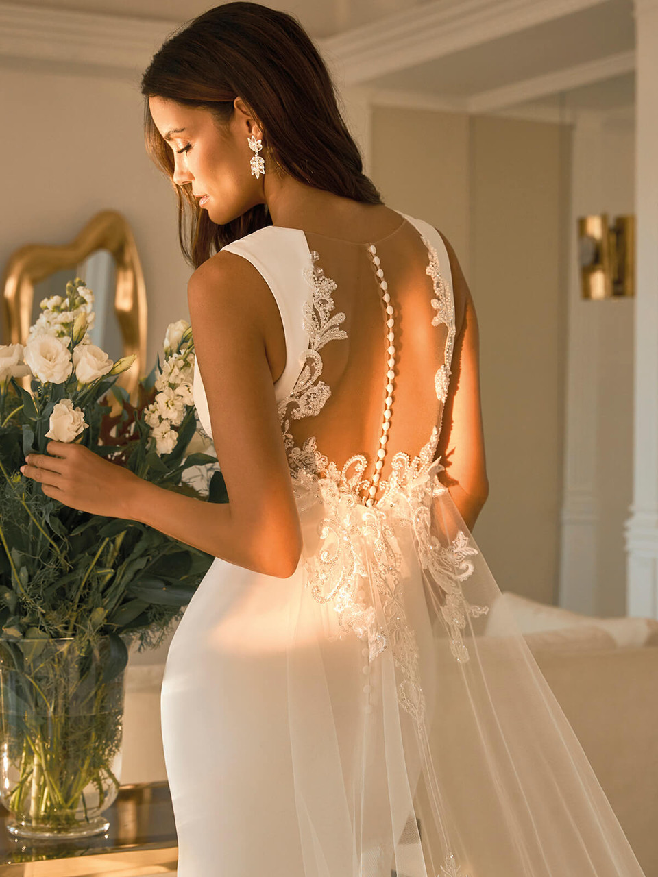 Illusion Lace Back Bridal Dress Pronovias Nikita