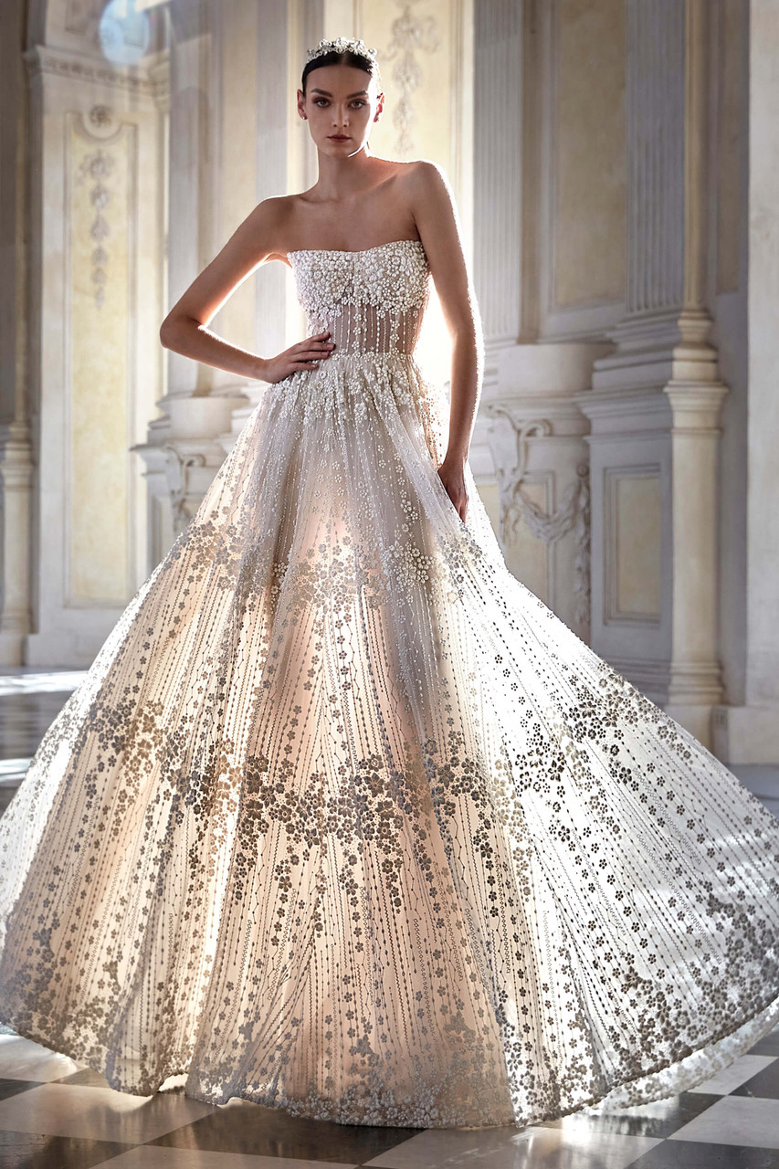 pronovias gold dress Used Pronovias JASPER-CF1 Wedding Dress main image 1