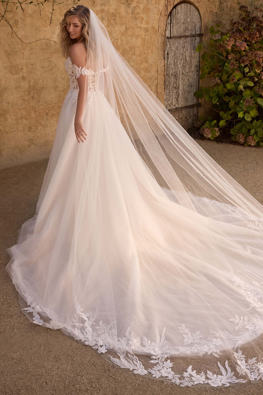 Nude V-Plunging Neckline Wedding Dress Camille by Sophia Tolli