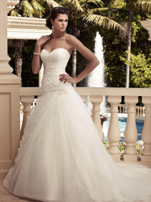 Organza Fit and Flare Wedding Dress