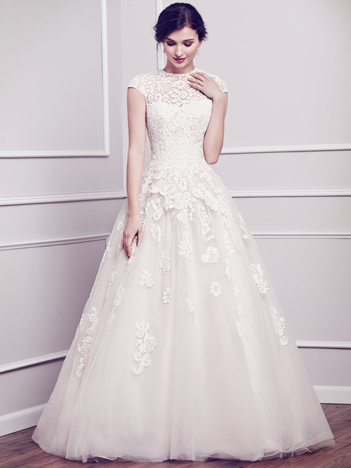 Champagne Ball Gown wedding dress Kenneth Winston 1578