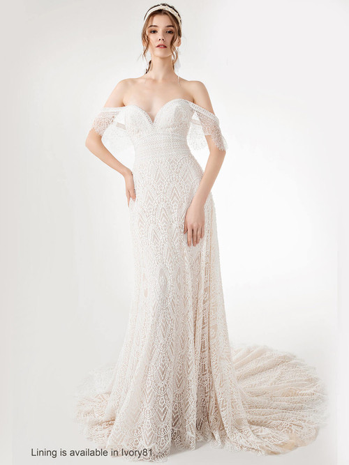 Lace Patterned Bridal Gown by Chic Nostalgia Scarlett 001500024