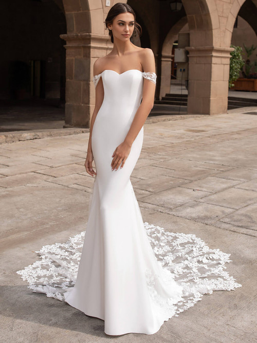 Off The Shoulder Wedding Gown Pronovias Syrinx