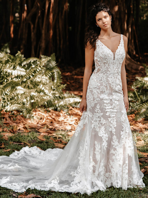 Sheath Lace Wedding Gown Allure Bridals 9854