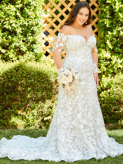 Off The Shoulder Plus Size Wedding Gown Christina Wu 29386