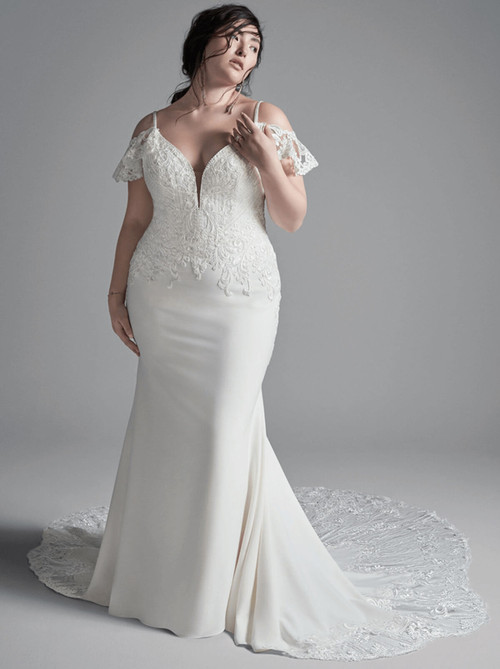 Cold Shoulder Plus Size Maggie Sottero Wedding Gown Bracken Lynette