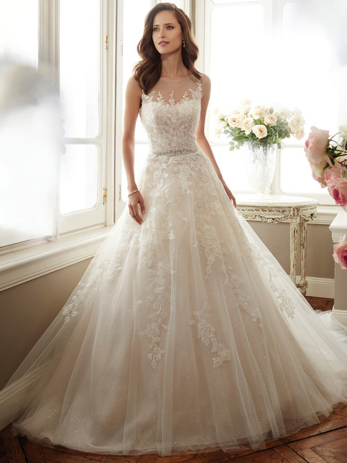 Sophia Tolli Y11719 Illusion Bateau Neckline Monte Wedding Dress