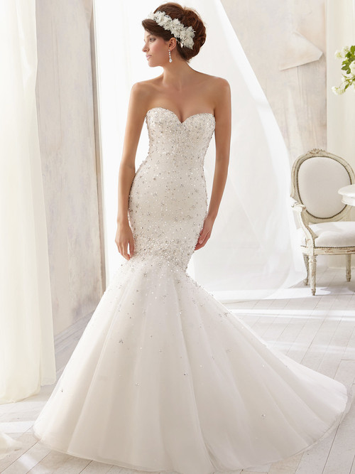 Sweetheart Beaded Morilee Blu Wedding Dress 5215