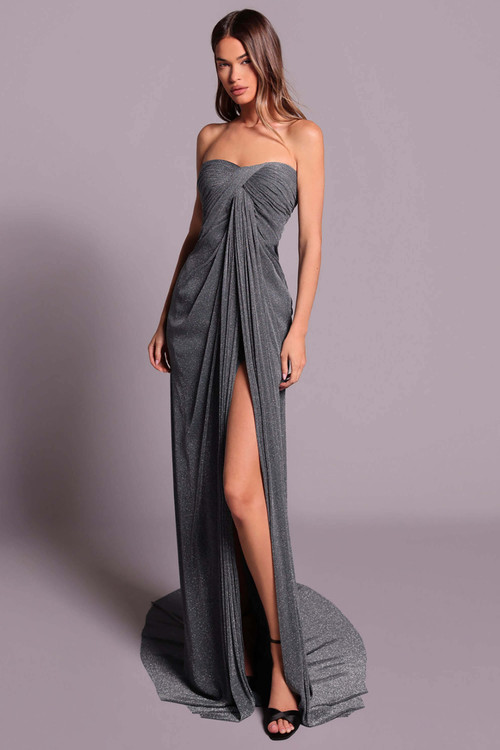 Front view of Tarik Ediz Artemisia evening gown