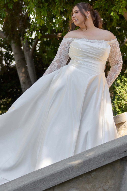 Essense of Australia D4457 Plus Size Wedding Gown