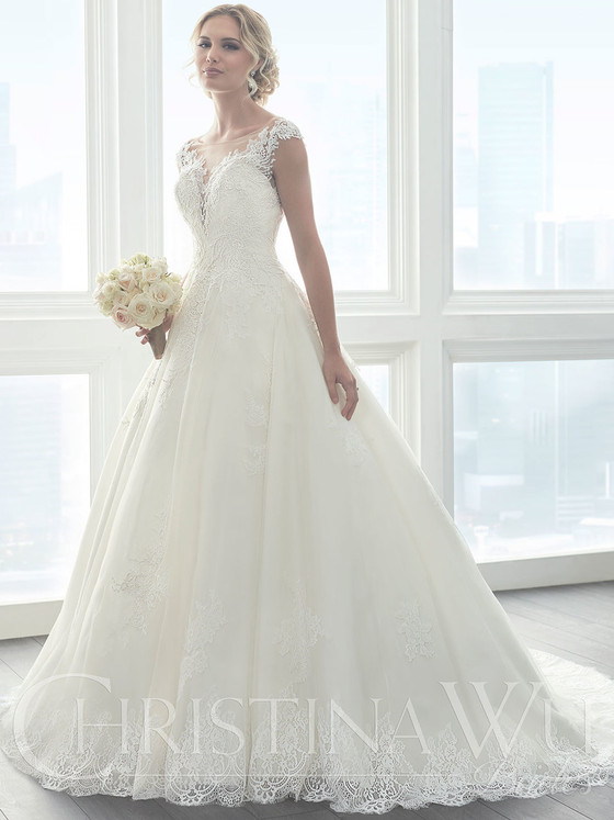 Christina Wu 15626 Illusion Neckline Wedding Dress Christina Wu 15626 Illusion Neckline Wedding Dress