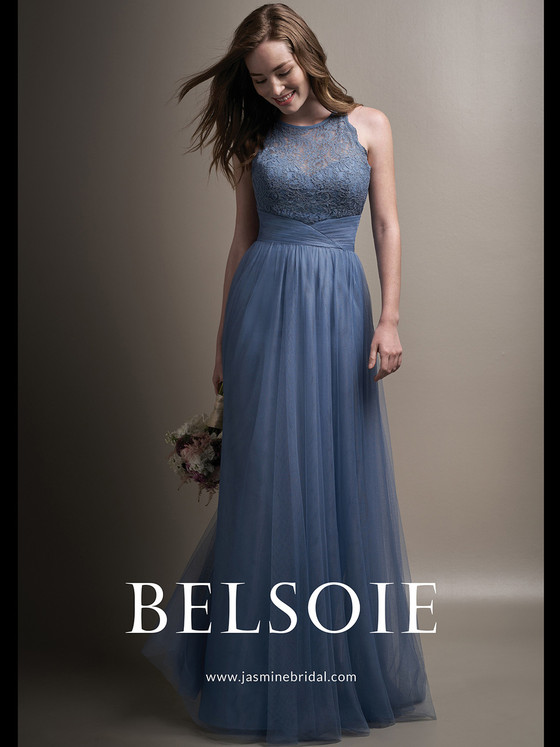Belsoie L194009 High Illusion Neckline Bridesmaid Dress Belsoie L194009 High Illusion Neckline Bridesmaid Dress