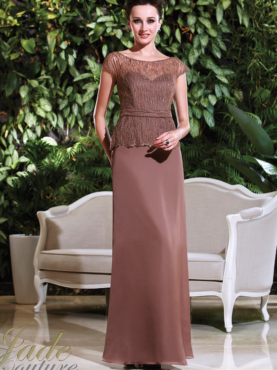 Cap Sleeves Beaded Mother Of The Bride Dress Jade Couture K168016 Cap Sleeves Beaded Mother Of The Bride Dress Jade Couture K168016