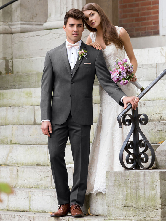 Steel Grey Ultra Slim Suit by Michael Kors| Dimitra Designs SC