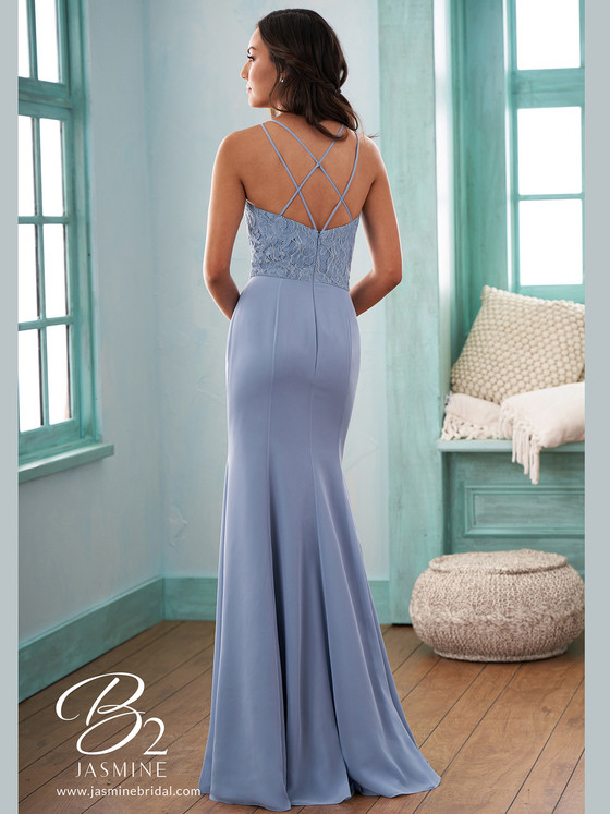 V-Neck Fit and Flare Bridesmaid Dress B2 B203007 V-Neck Fit and Flare Bridesmaid Dress B2 B203007
