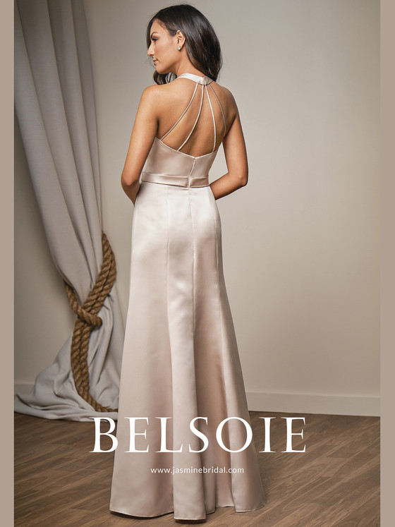Satin Hi-Lo Bridesmaid Dress Belsoie L204013 Satin Hi-Lo Bridesmaid Dress Belsoie L204013