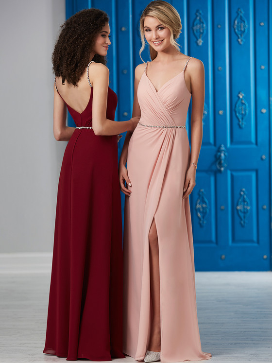 Chiffon Beaded Waist Bridesmaid Dress by Christina Wu 22841 Chiffon Beaded Waist Bridesmaid Dress by Christina Wu 22841