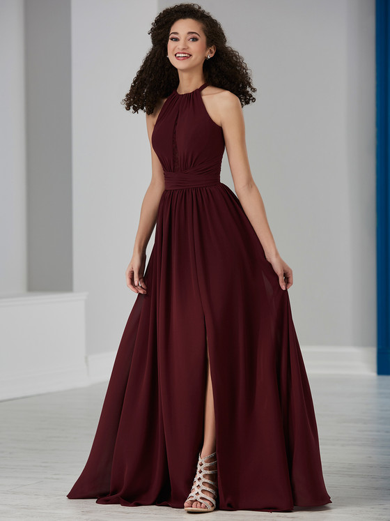 Front Slit Chiffon Bridesmaid Dress by Christina Wu 22849
