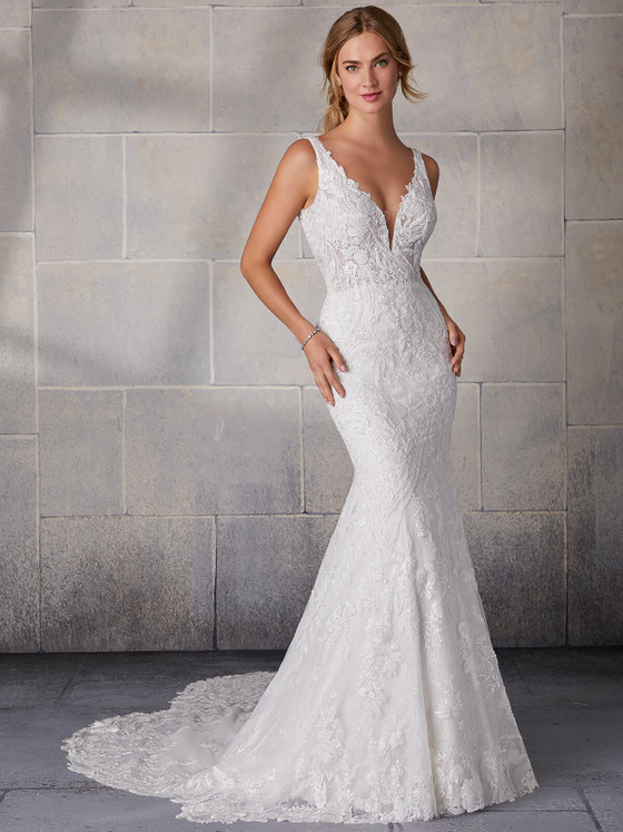 Plunging Sweetheart Neckline Morilee Bridal Gown Stefani 2123 Plunging Sweetheart Neckline Morilee Bridal Gown Stefani 2123