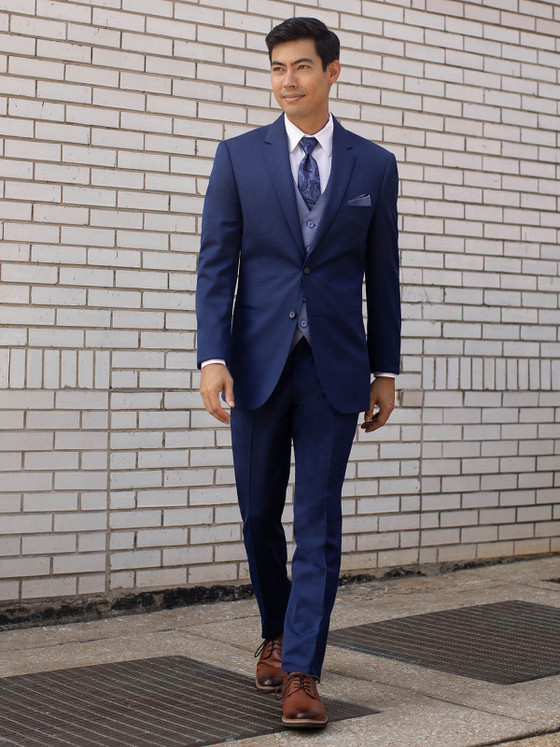 Blue ultra slim wedding suit by Michael Kors Blue ultra slim wedding suit by Michael Kors