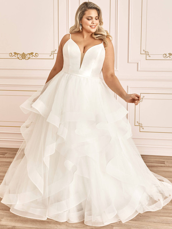Plunging V-neckline Plus Size Sophia Tolli Bridal Dress Caterina Y12029LS Plunging V-neckline Plus Size Sophia Tolli Bridal Dress Caterina Y12029LS