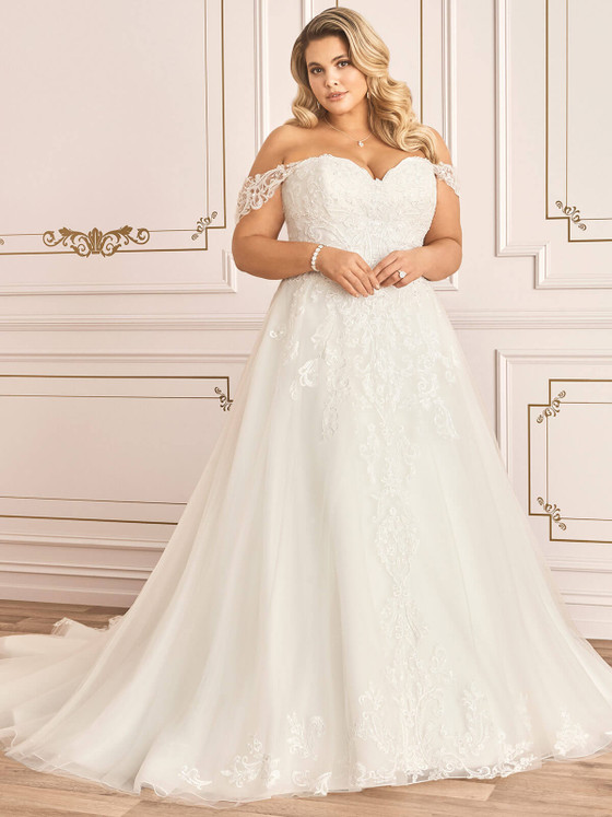 Off The Shoulder Plus Size Sophia Tolli Bridal Dress Trixie Y12031LS Off The Shoulder Plus Size Sophia Tolli Bridal Dress Trixie Y12031LS