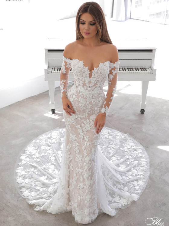 Long Sleeved Bridal Gown by Enzoani Blue Naroza Long Sleeved Bridal Gown by Enzoani Blue Naroza
