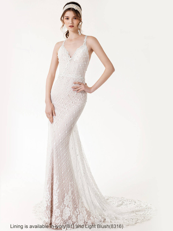 Net Patterned Bridal Gown by Chic Nostalgia Blaire 001500029 Net Patterned Bridal Gown by Chic Nostalgia Blaire 001500029