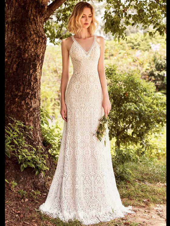 V-Neckline Bridal Gown by Chic Nostalgia Dahlia 101500167 V-Neckline Bridal Gown by Chic Nostalgia Dahlia 101500167