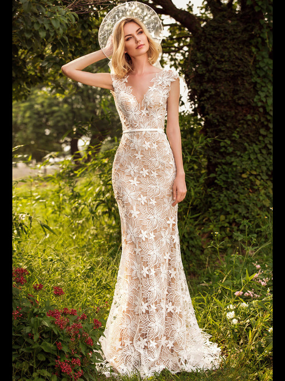 Cap Sleeved Bridal Gown by Chic Nostalgia Lily 101500164 Cap Sleeved Bridal Gown by Chic Nostalgia Lily 101500164